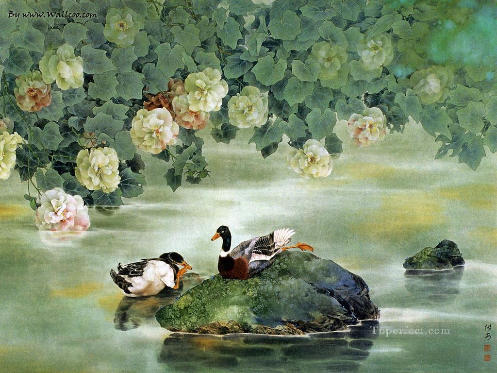 Chinese flower painting birds Oil Paintings